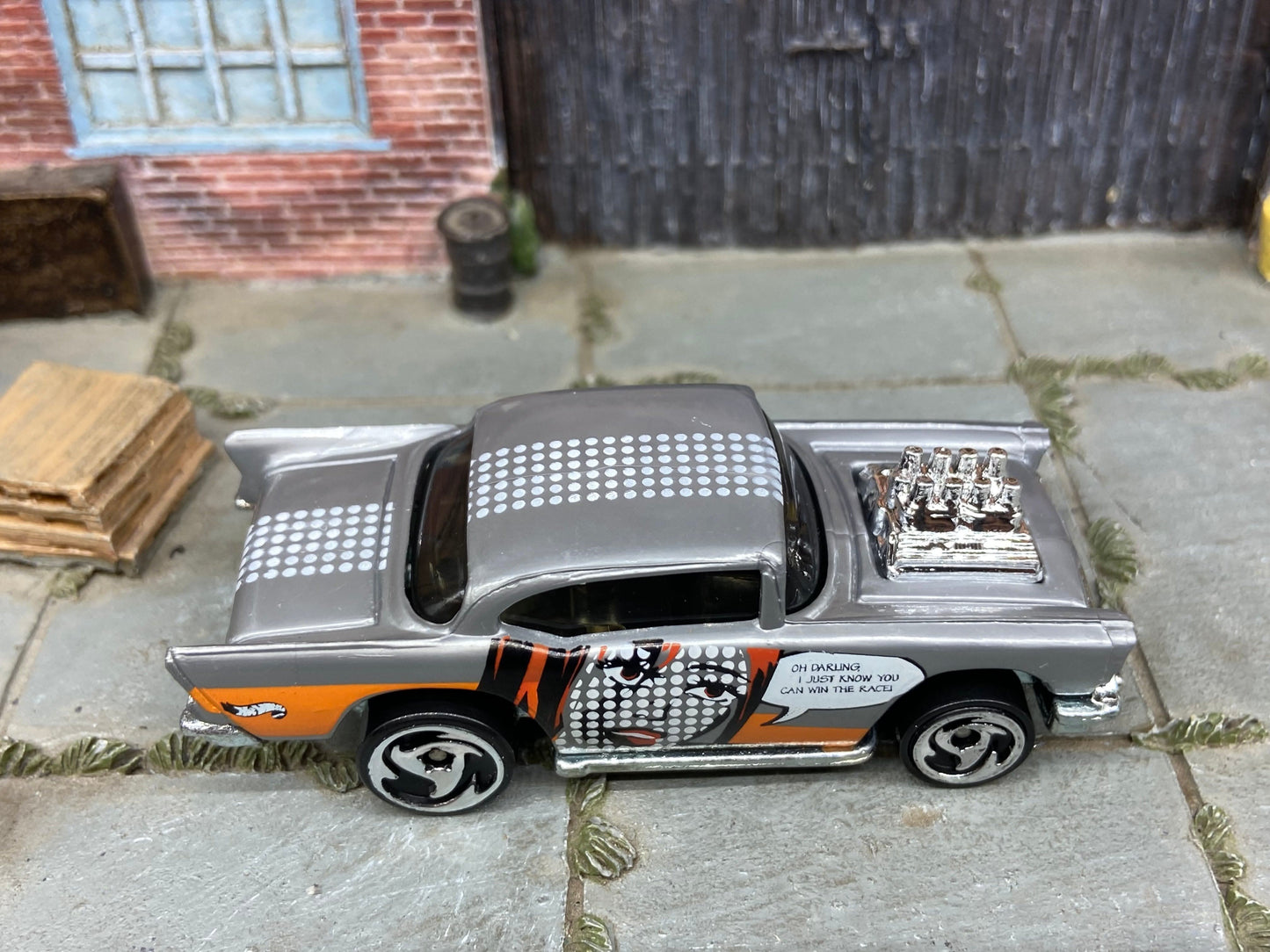 Loose Hot Wheels - 1957 Chevy - Silver and Orange