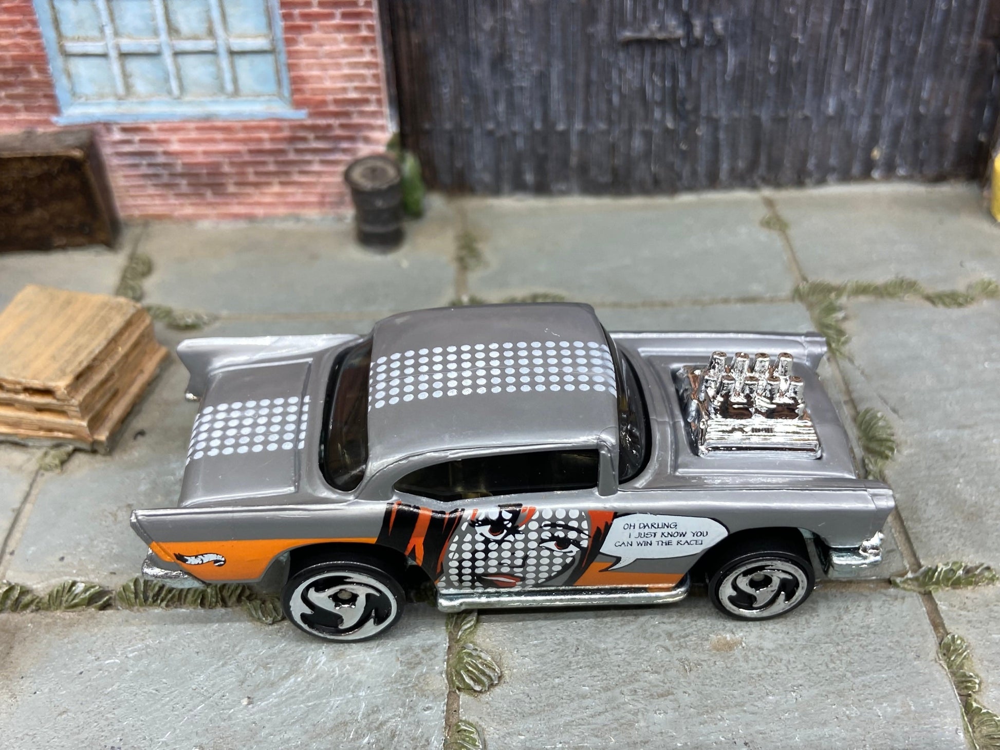 Loose Hot Wheels - 1957 Chevy - Silver and Orange