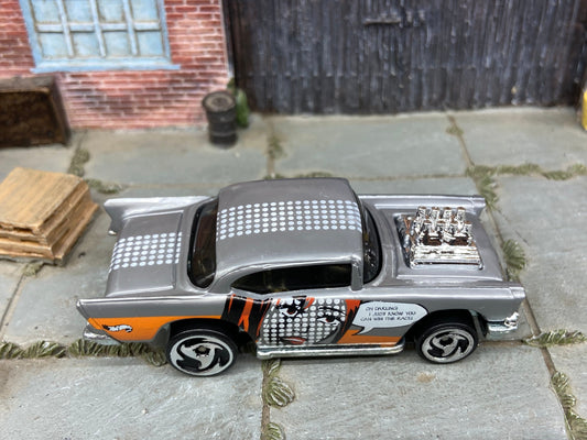 Loose Hot Wheels - 1957 Chevy - Silver and Orange