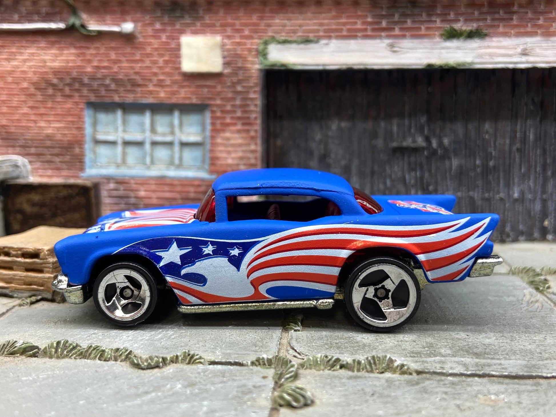 Loose Hot Wheels -1957 Chevy - Red White and Blue