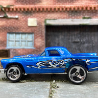 Loose Hot Wheels 1957 Thunder Bird 57 T-Bird Dressed in Blue with Graphics