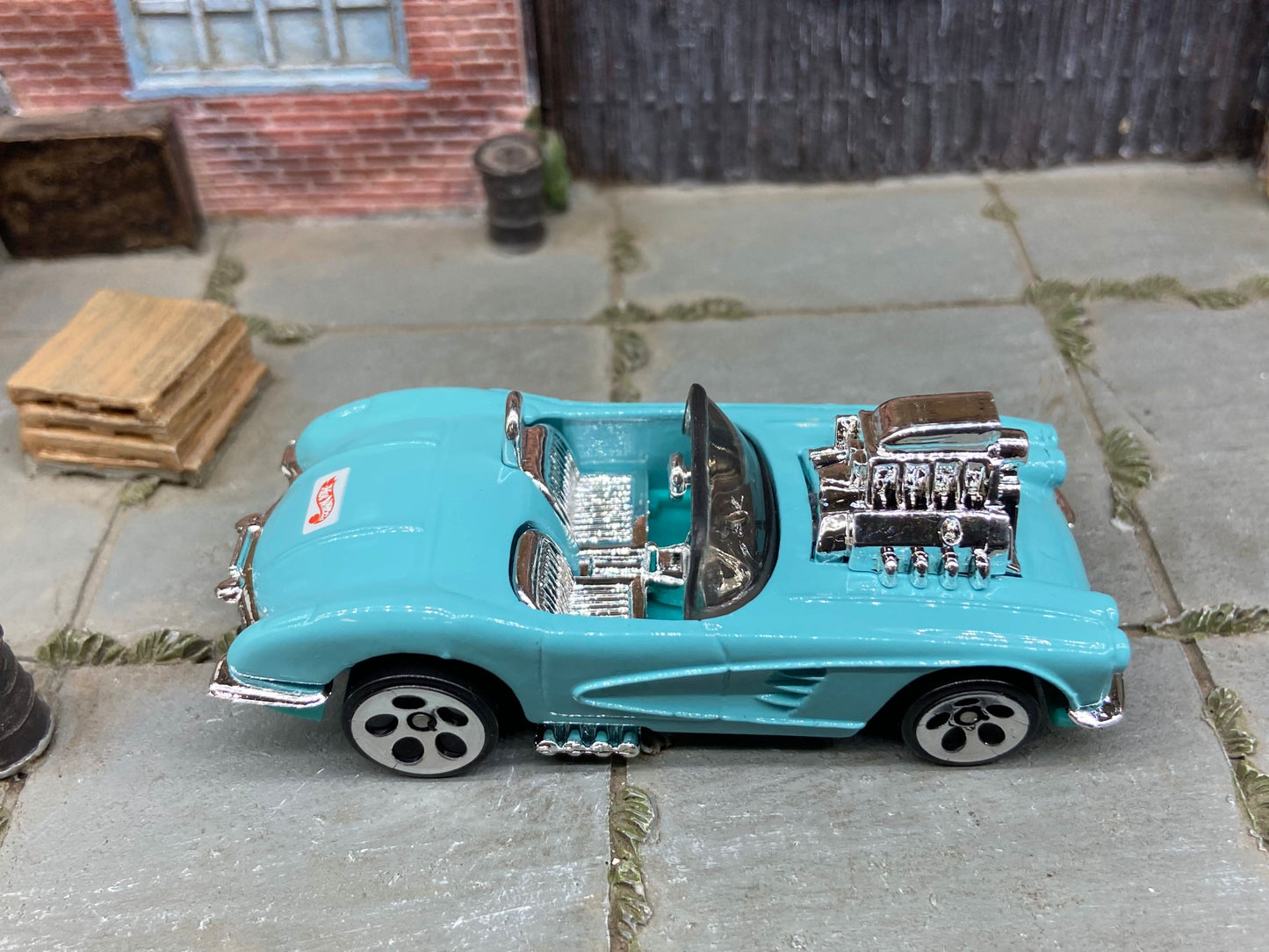 Loose Hot Wheels 1958 Chevy Corvette Motor Hood Dressed in Light Blue