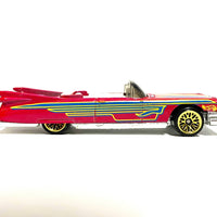 Loose Hot Wheels - 1959 Cadillac Eldorado Convertible - Pink, Blue and Yellow