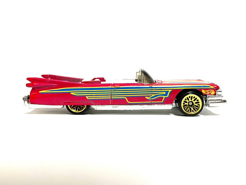 Loose Hot Wheels - 1959 Cadillac Eldorado Convertible - Pink, Blue and Yellow