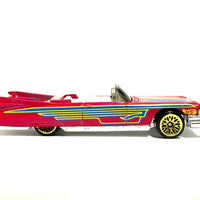 Loose Hot Wheels - 1959 Cadillac Eldorado Convertible - Pink, Blue and Yellow