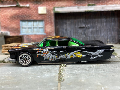 Loose Hot Wheels 1959 Chevy Impala Dressed in Mummy and Flames Black Livery