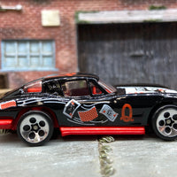 Loose Hot Wheels 1963 Chevy Corvette Dressed in Black and Red Quenn of Hearts Livery