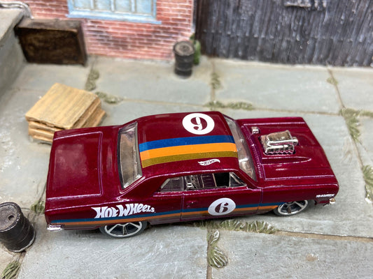 Loose Hot Wheels - 1964 Chevy Chevelle SS - Burgundy #6 Livery