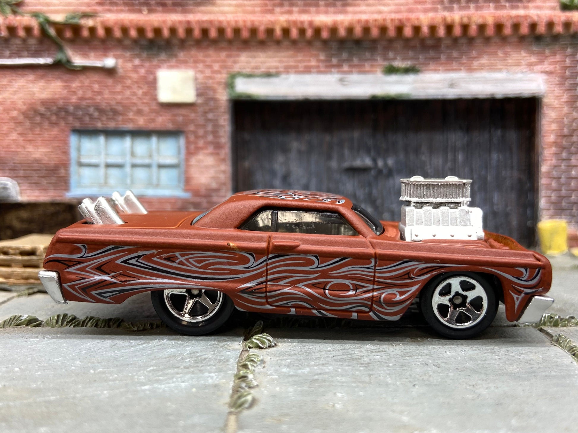 Loose Hot Wheels - 1964 Chevy Impala - Primer with Pipes and Supercharger