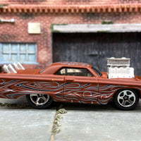 Loose Hot Wheels 1964 Chevy Impala Dressed in Primer with Pipes and Supercharger
