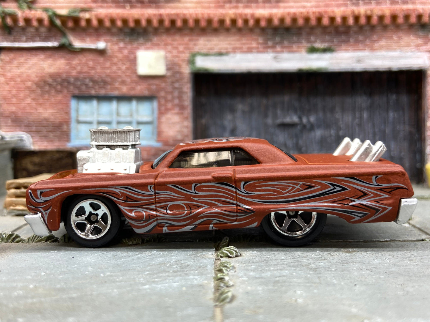Loose Hot Wheels - 1964 Chevy Impala - Primer with Pipes and Supercharger