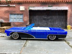 Loose Hot Wheels 1964 Lincoln Continental Convertible Dressed in Blue and Black