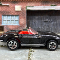 Loose Hot Wheels 1965 Chevy Corvette Dressed in Black with Red