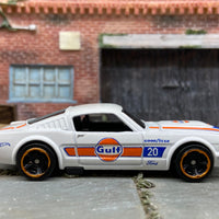 Loose Hot Wheels 1965 Ford Mustang Fastback Dressed in White Gulf Livery