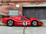 Loose Hot Wheels 1967 Ford GT40 MK.IV Race Car Dressed in Red and White #1