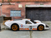 Loose Hot Wheels 1967 Ford GT40 MK.IV Race Car Dressed in White and Orange Gulf Livery