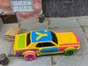 Loose Hot Wheels 1967 Ford Mustang GT Dressed in Yellow, Pink and Blue Art Car Livery