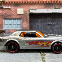 Loose Hot Wheels 1967 Ford Mustang GT Dressed in ZAMAC Bare Metal with Flames