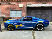 Loose Hot Wheels - 1967 Ford Mustang Shelby GT500 - Blue and Yellow with Flames