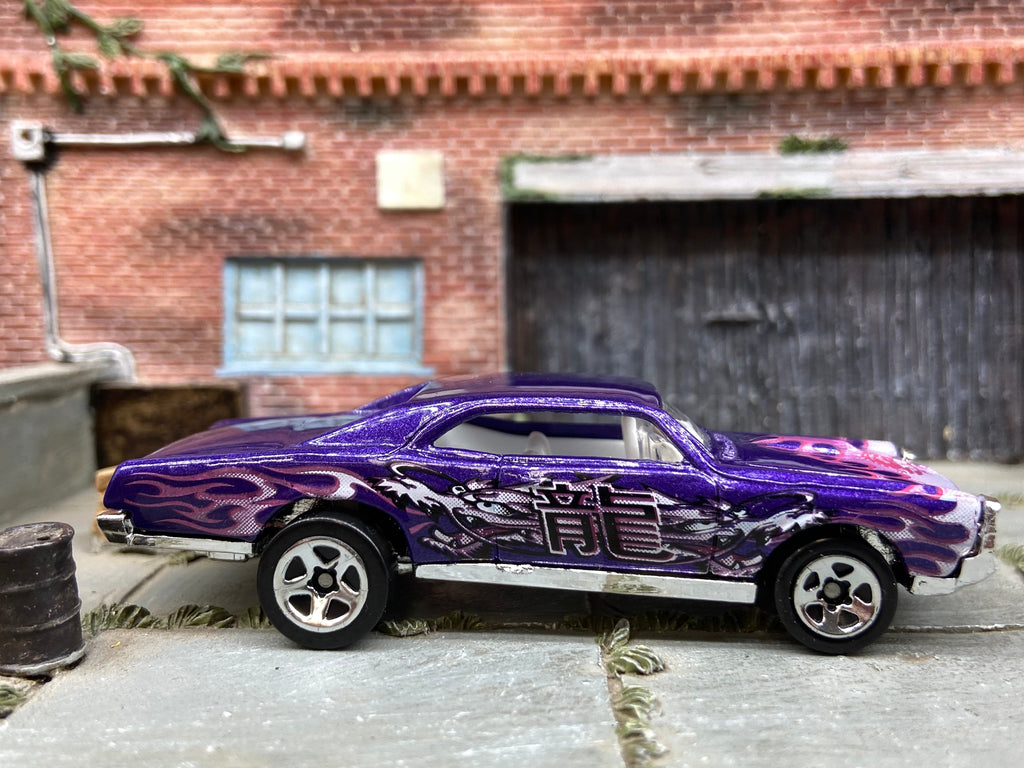 Loose Hot Wheels 1967 Pontiac GTO Dressed in Purple with Flames