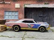 Loose Hot Wheels - 1967 Pontiac GTO - Silver and Gold Stars and Stripes