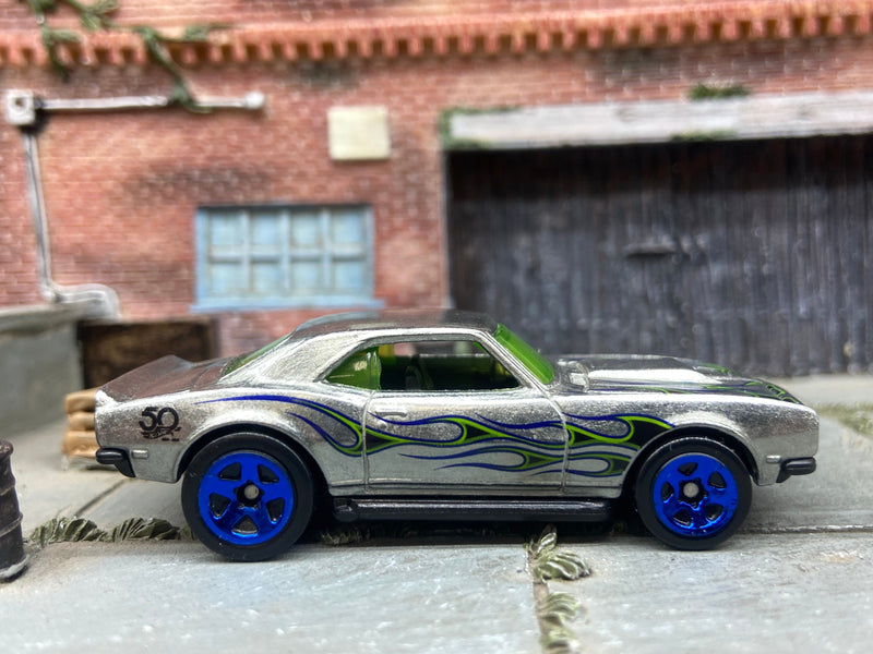 Loose Hot Wheels 1968 Chevy Camaro COPO In Blue and Green