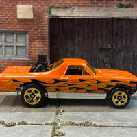 Loose Hot Wheels - 1968 Chevy El Camino - Orange with Flames