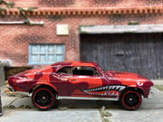Loose Hot Wheels 1968 Chevy Nova Dressed in Red Tiger Shark Camo
