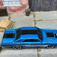 Loose Hot Wheels 1968 Dodge Dart Dressed in MOPAR Blue and Black