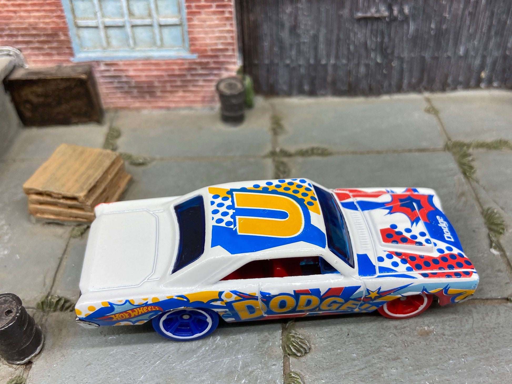 Loose Hot Wheels - 1968 Dodge Dart - White Colorful Dodge Livery