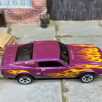 Loose Hot Wheels 1968 Ford Mustang Shelby GT500 Dressed in Purple with Flames
