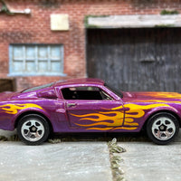 Loose Hot Wheels 1968 Ford Mustang Shelby GT500 Dressed in Purple with Flames