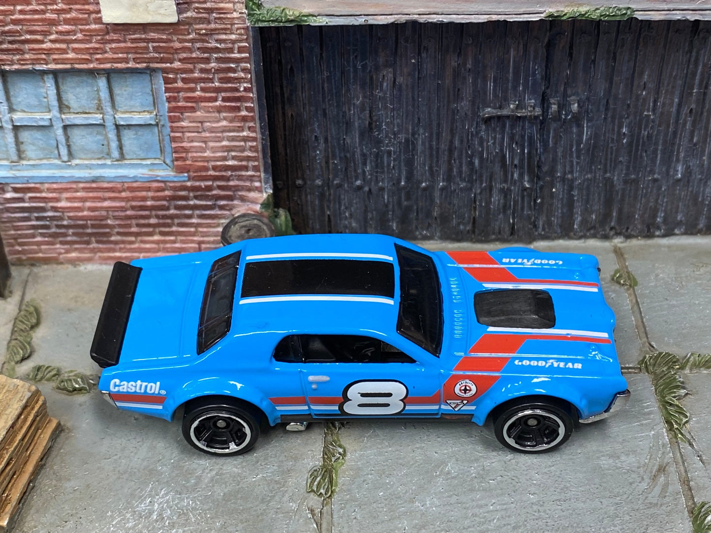 Loose Hot Wheels - 1968 Mercury Cougar - Blue, Black, Red and White Race Livery