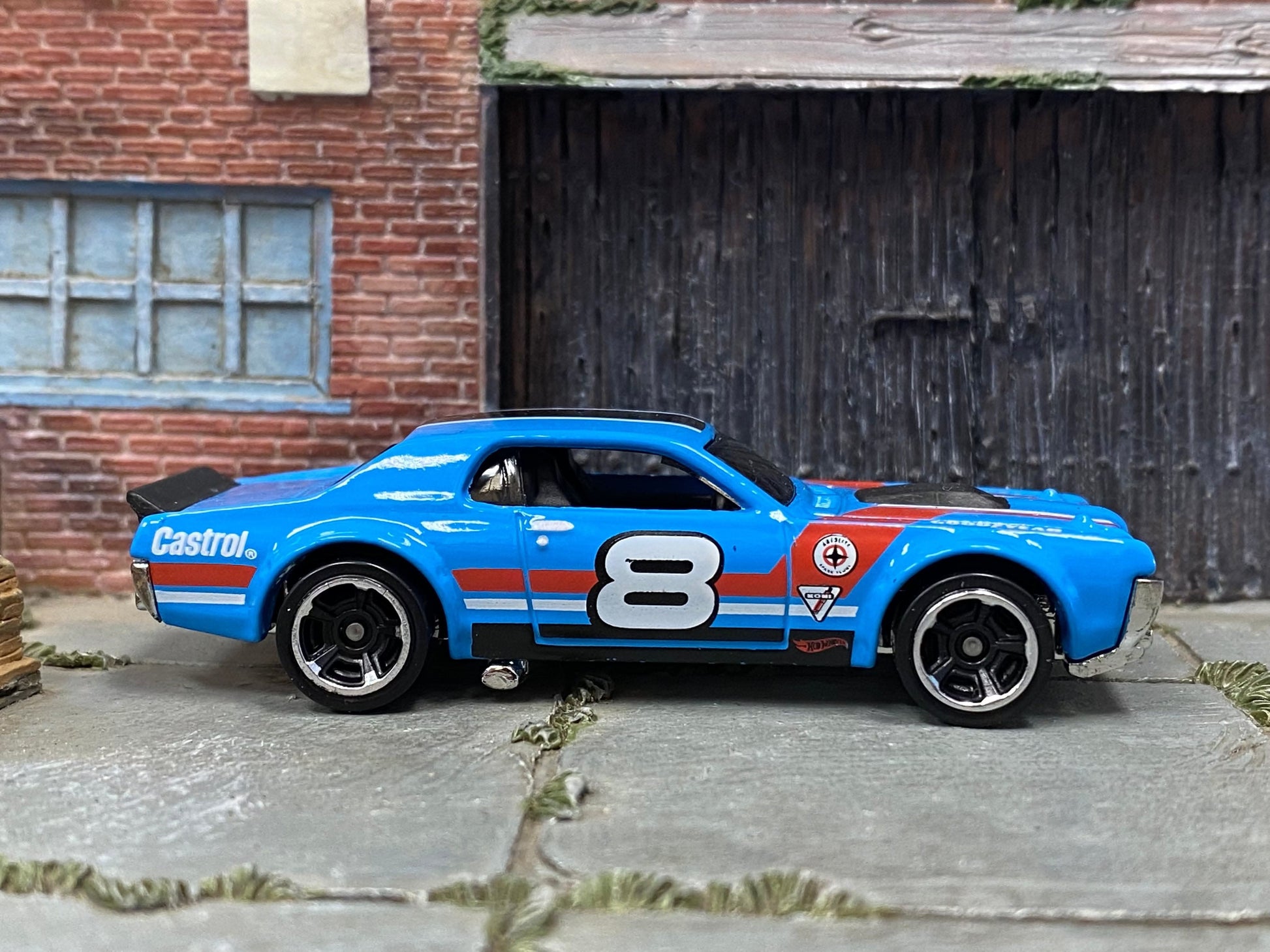 Loose Hot Wheels - 1968 Mercury Cougar - Blue, Black, Red and White Race Livery