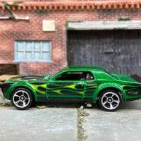 Loose Hot Wheels 1968 Mercury Cougar Dressed in Green with Flames