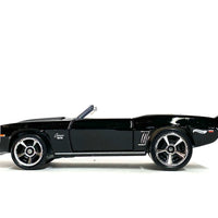Loose Hot Wheels - 1969 Chevy Camaro Convertible - Black with White Hood Stripes