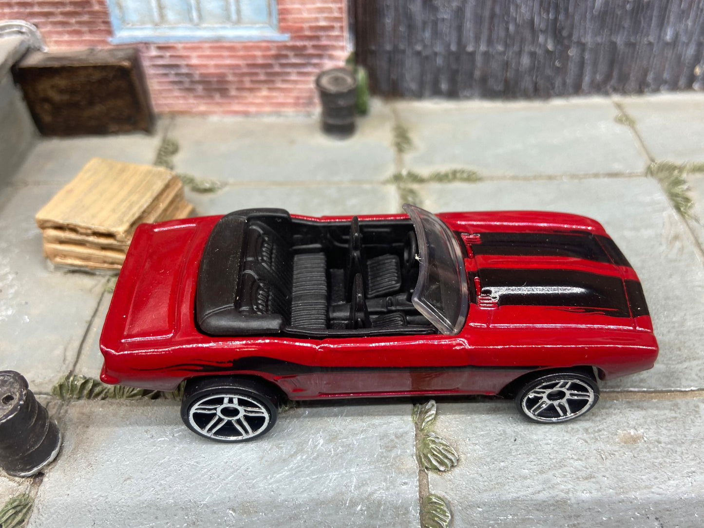 Loose Hot Wheels - 1969 Chevy Camaro Convertible - Dark Red and Black