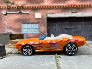 Loose Hot Wheels 1969 Chevy Camaro Convertible In Orange With Flames