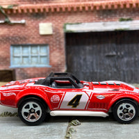 Loose Hot Wheels 1969 Chevy Corvette Racer Dressed in Red and White