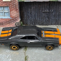 Loose Hot Wheels - 1969 Dodge Charger 500 - Gray and Orange