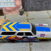 Loose Hot Wheels 1970 Chevy Chevelle SS Station Wagon Dressed in Daredevils Silver and Blue Livery