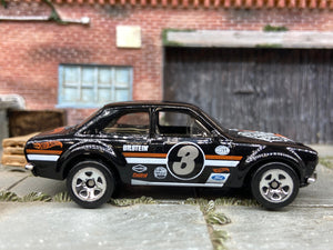 Loose Hot Wheels 1970 Ford Escort RS 1600 Dressed in Black #3 Gum Ball 3000 Race Livery