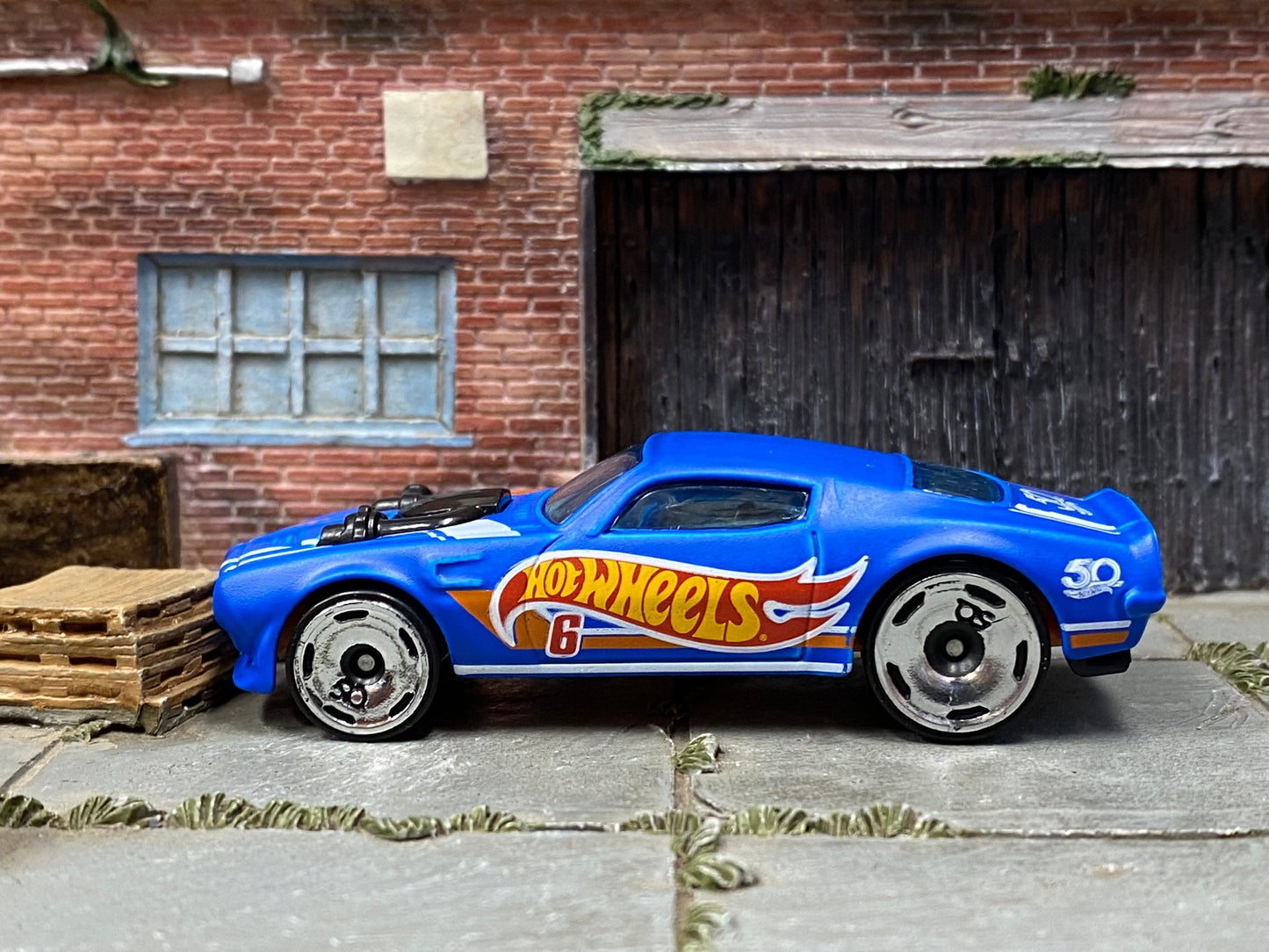 Loose Hot Wheels - 1970 Pontiac Firebird Turbocharged - Blue Hot Wheels 50th Anniversary