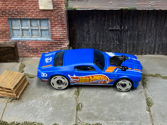 Loose Hot Wheels - 1970 Pontiac Firebird Turbocharged - Blue Hot Wheels 50th Anniversary