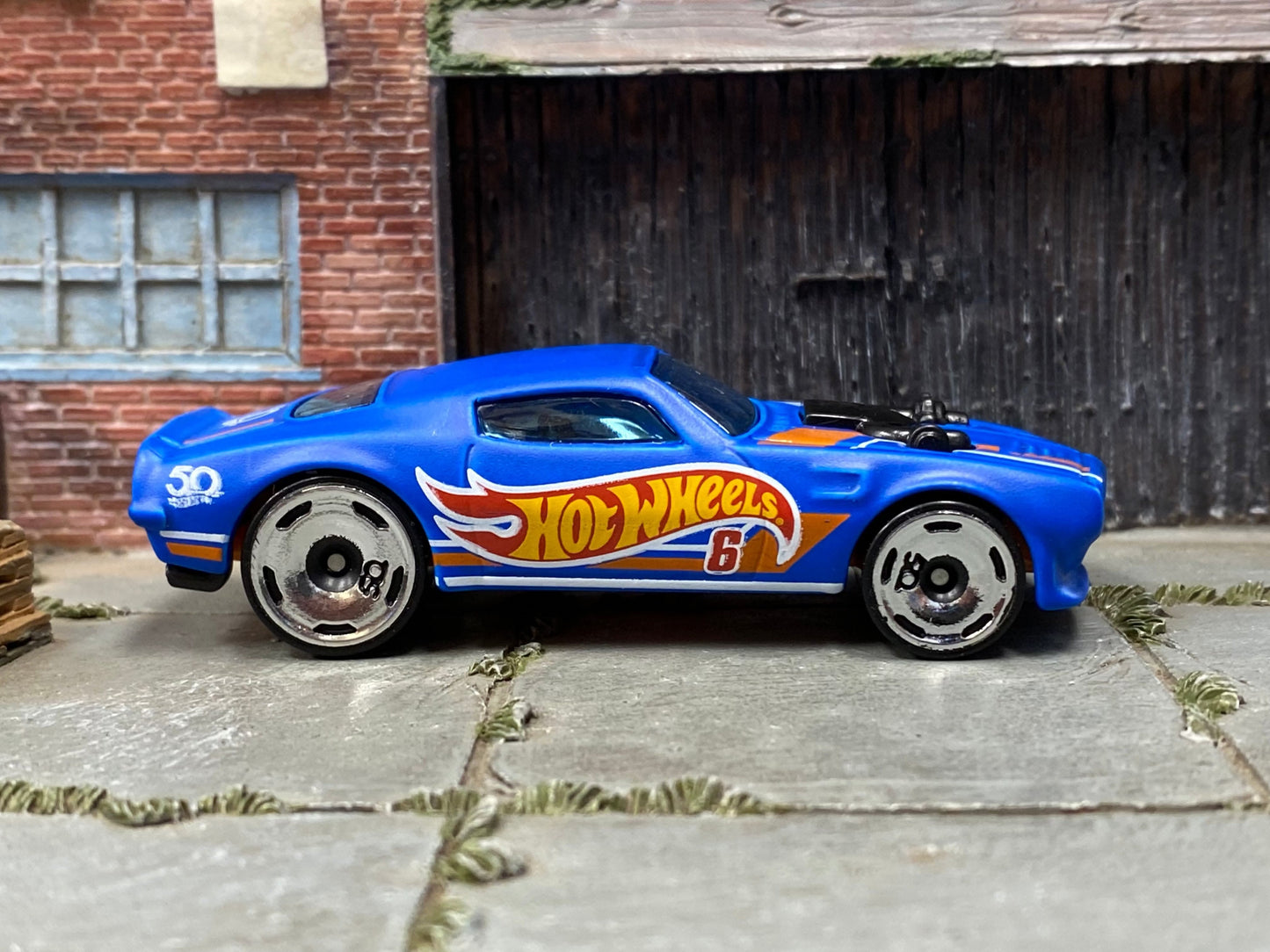 Loose Hot Wheels - 1970 Pontiac Firebird Turbocharged - Blue Hot Wheels 50th Anniversary