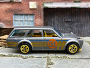 Loose Hot Wheels - 1971 Datsun 510 Wagon - Gray and Gold 51st Anniversary