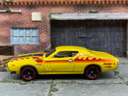 Loose Hot Wheels - 1971 Dodge Charger - Yellow and Black with Flames