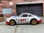 Loose Hot Wheels 1971 Porsche 911 Dressed in White and Blue Urban Outlaw Livery