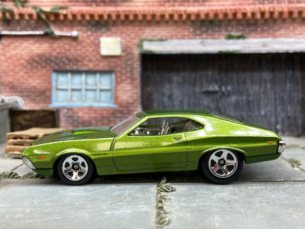 Loose Hot Wheels 1972 Ford Grand Torino Sport Dressed in Green with Green Stripes