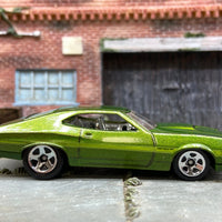 Loose Hot Wheels 1972 Ford Grand Torino Sport Dressed in Green with Green Stripes